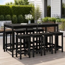 Durable 9-Piece Garden Bar Furniture Set, Solid Pine Wood