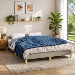 Weighted Blanket Blue 122x183 cm 5 kg Calming Sleep Aid Pressure Therapy Bedding