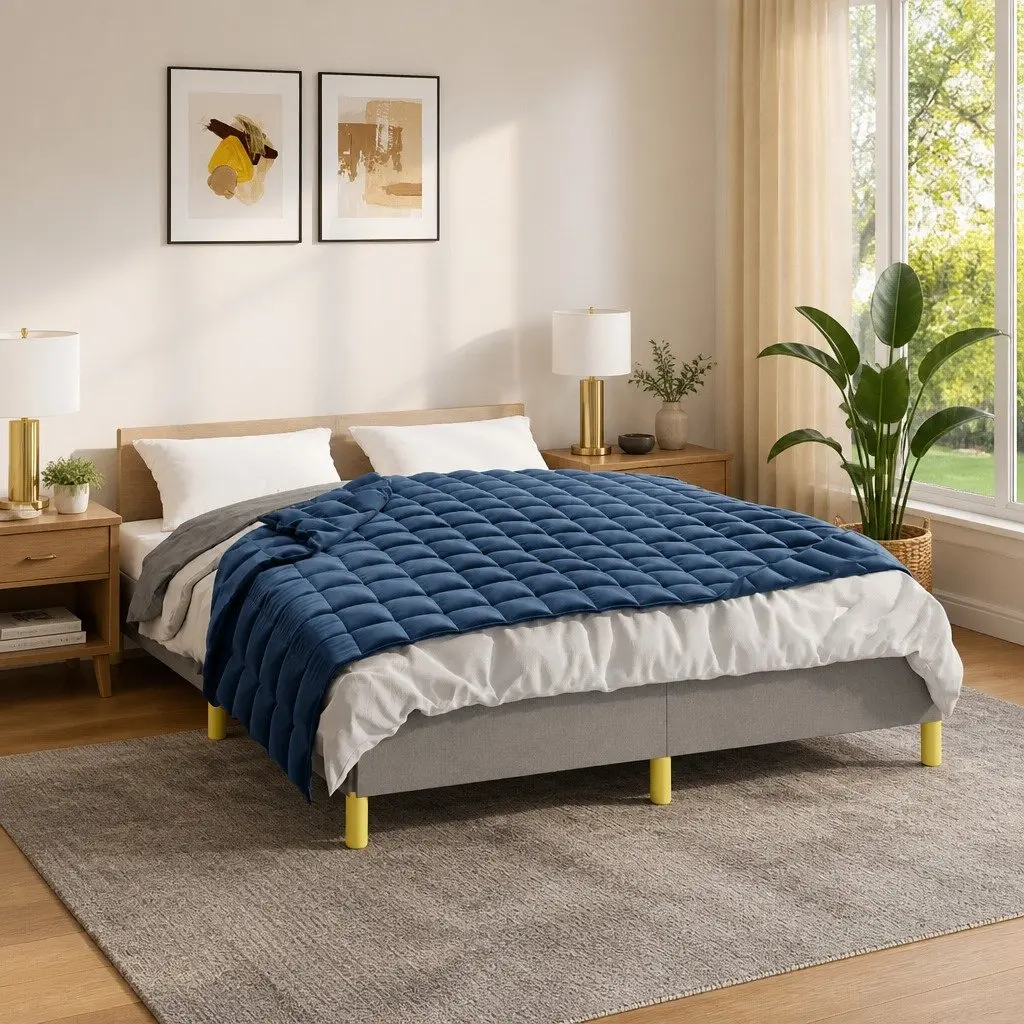 Weighted Blanket Blue for Sleeping 122x183cm 9kg