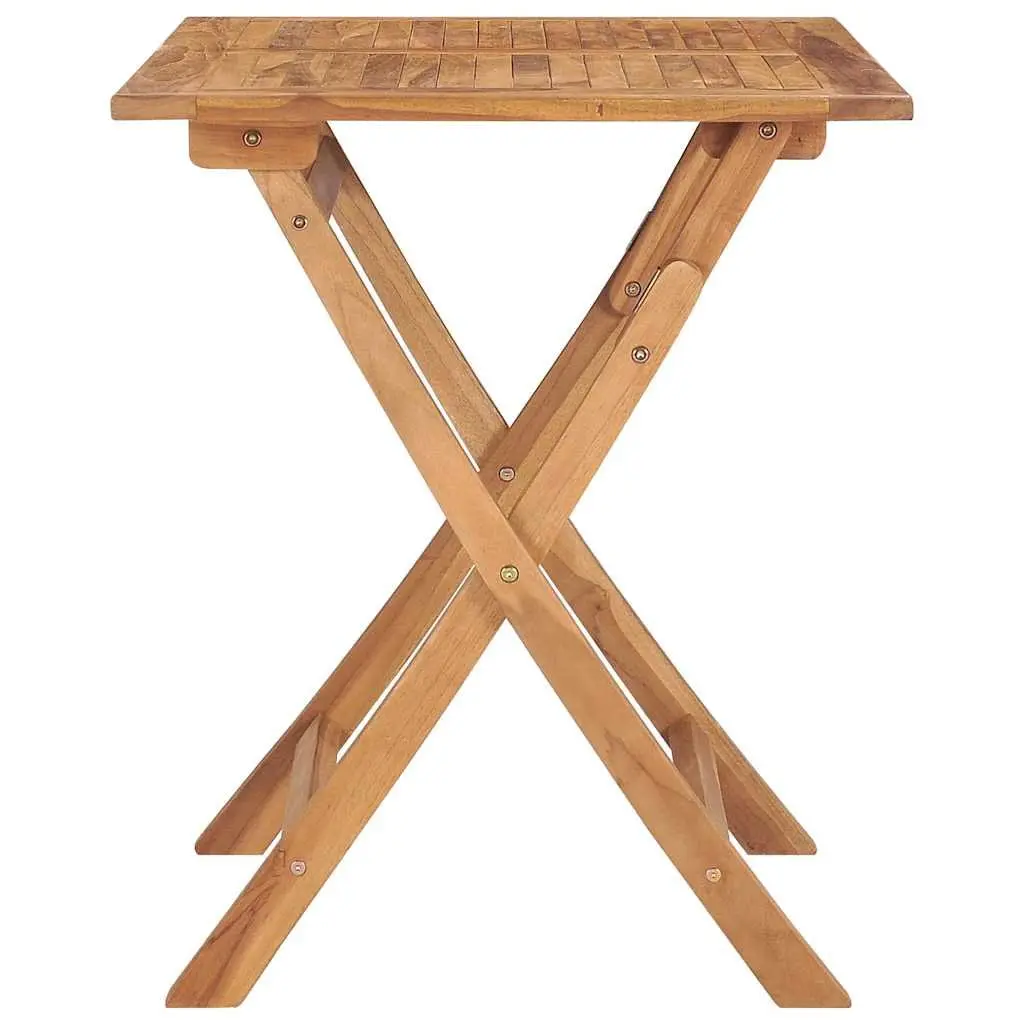 Folding Garden Dining Table 90x60x75cm Teak Wood Outdoor Furniture Brown