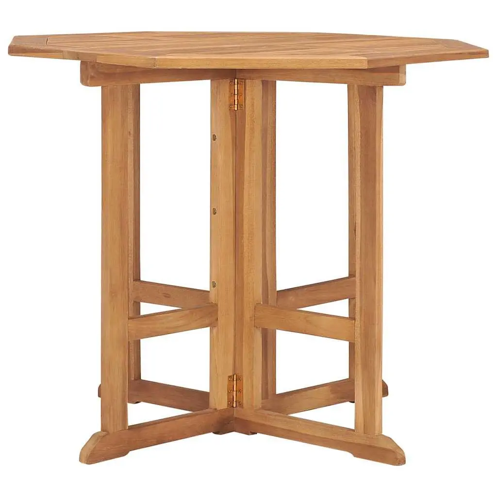 Folding Garden Dining Table 90x90x75cm Outdoor Furniture Teak Wood Brown