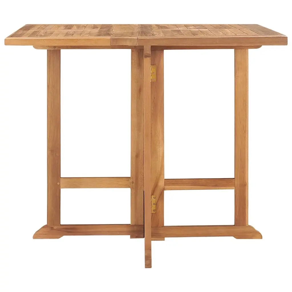 Folding Garden Dining Table 90x90x75cm Outdoor Furniture Teak Wood Brown