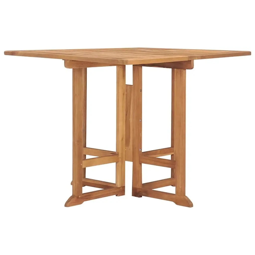 Folding Garden Dining Table 90x90x75cm Outdoor Furniture Teak Wood Brown
