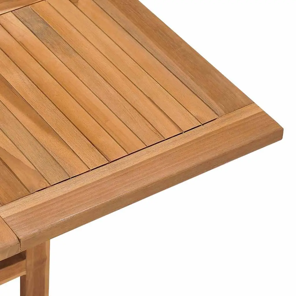 Folding Garden Dining Table 90x90x75cm Outdoor Furniture Teak Wood Brown