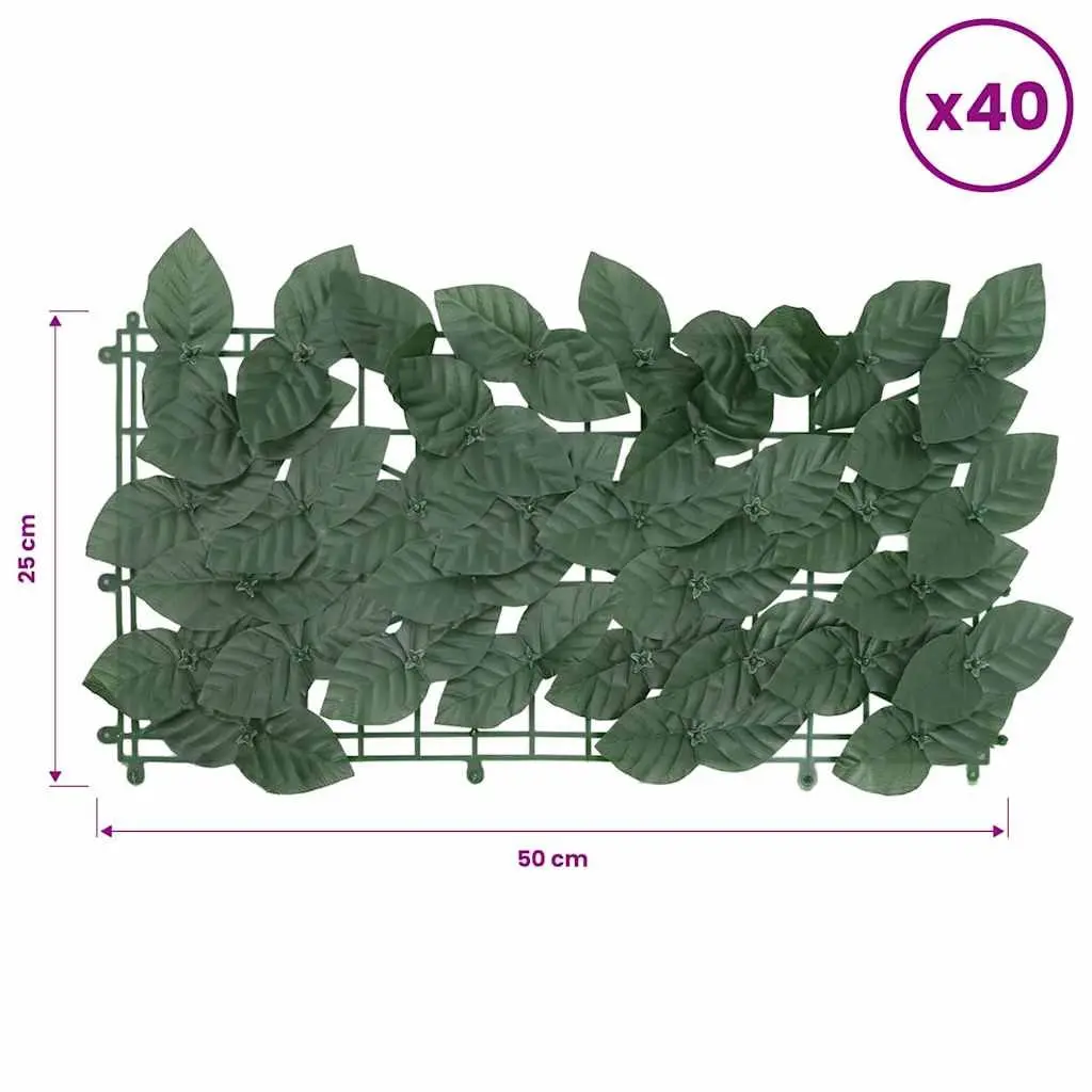 Balcony Privacy Screen with Dark Green Leaves Outdoor Garden Terrace Decoration