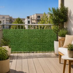 400x75cm Outdoor Privacy Screen - Green Polyethylene Fabric