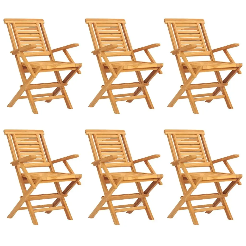 7 Piece Outdoor Dining Set Wood Garden Furniture Brown Foldable Table Chairs