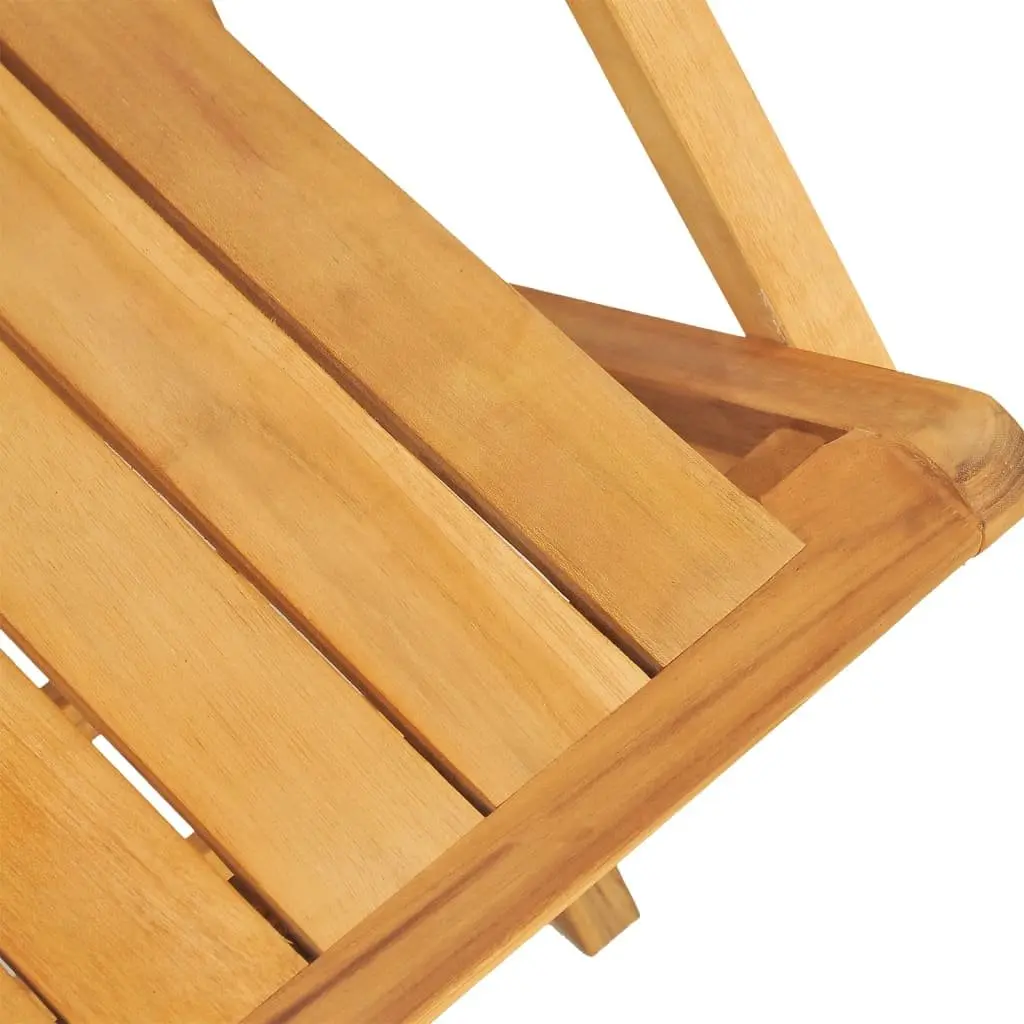 5 Piece Garden Dining Set Teak Wood Outdoor Furniture Foldable Chairs Table