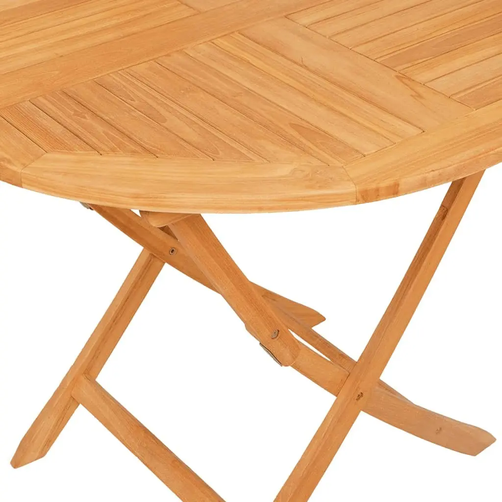 5 Piece Garden Dining Set Teak Wood Outdoor Furniture Foldable Chairs Table