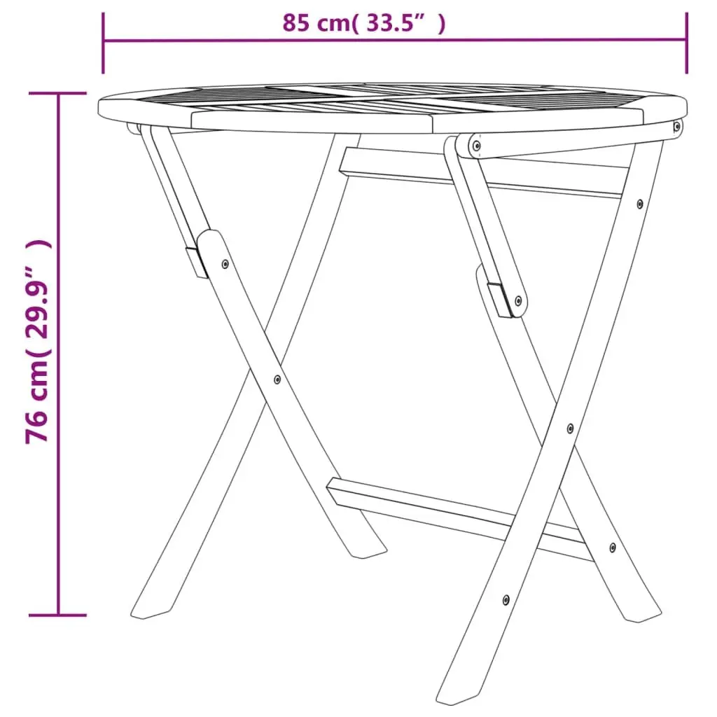 5 Piece Garden Dining Set Teak Wood Outdoor Furniture Foldable Chairs Table