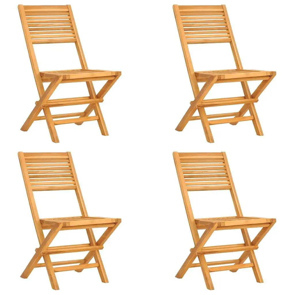 Garden Dining Set Outdoor Furniture 5 Piece Wooden Table Chairs Foldable Patio