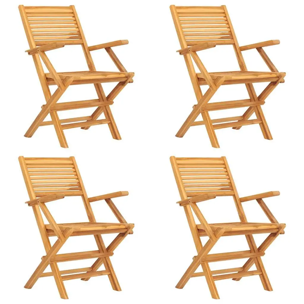 5 Piece Garden Dining Set Outdoor Use Teak Wood Brown
