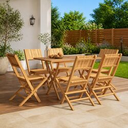 Folding Garden Chairs - Dimensions: 47 x 61 x 90 cm, Set of 6