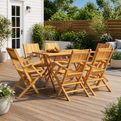 Folding Garden Chairs - Solid Teak Wood, 55x61x90cm