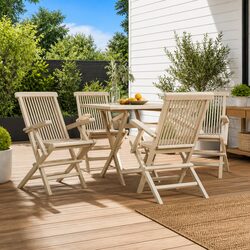 Folding Garden Chairs Set of 4 Grey - 56x61x89 cm