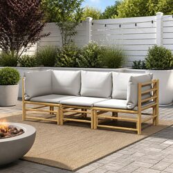 Specifications of 3-Piece Bamboo Lounge Set with Cushions