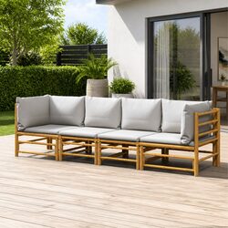 4 Piece Modular Garden Lounge Set with Cushions