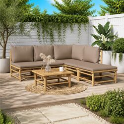 6-Piece Bamboo Garden Lounge Set - Specifications and Details