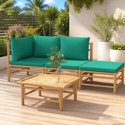 4 Piece Bamboo Garden Lounge Set: Specs and Features