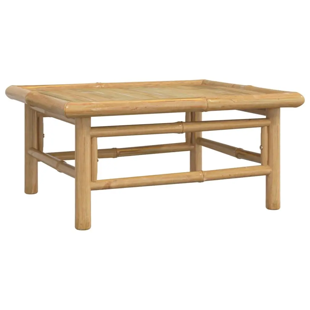 7-Piece Modular Bamboo Lounge Set with Green Cushions