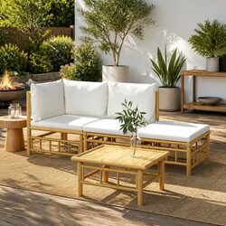 4-Piece Modular Garden Lounge Set in Brown