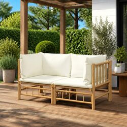 2-Piece Bamboo Garden Corner Sofa Set Dimensions and Specs