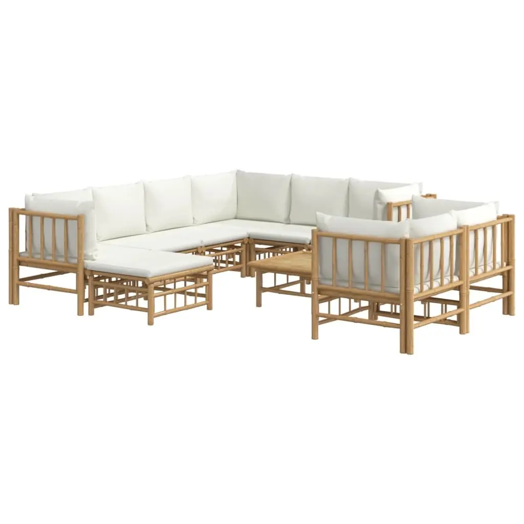 Bamboo Outdoor Lounge Set 10 Pieces Garden Furniture Sofa with Cushions