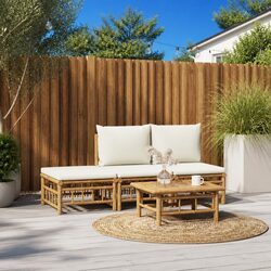 Specifications for 4-Piece Bamboo Garden Lounge Set