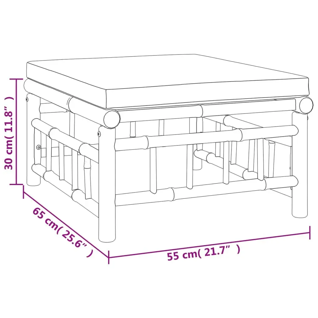 4-Piece Bamboo Garden Lounge Set