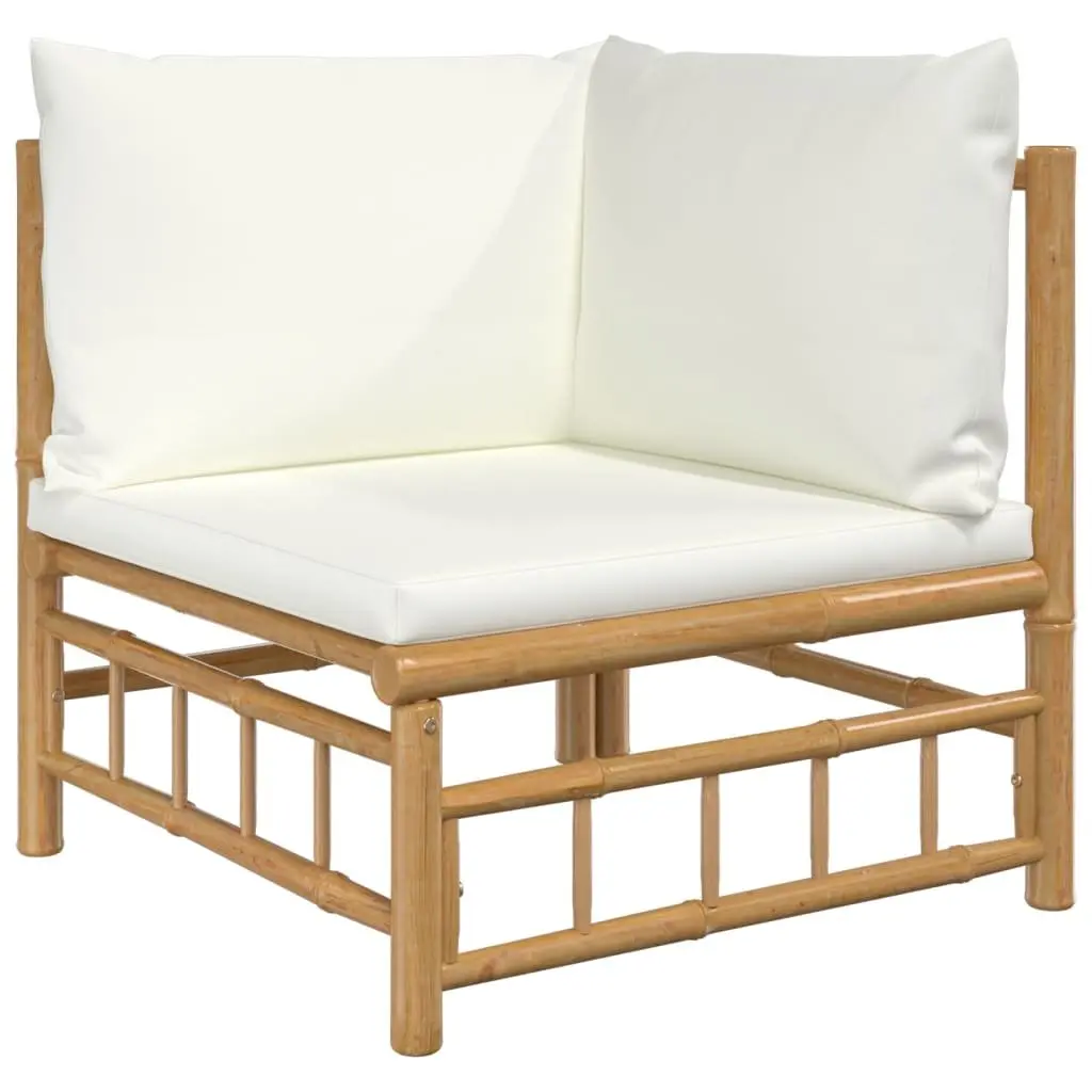 7 Piece Garden Lounge Set Outdoor Furniture Bamboo Modular Sofa with Cushions