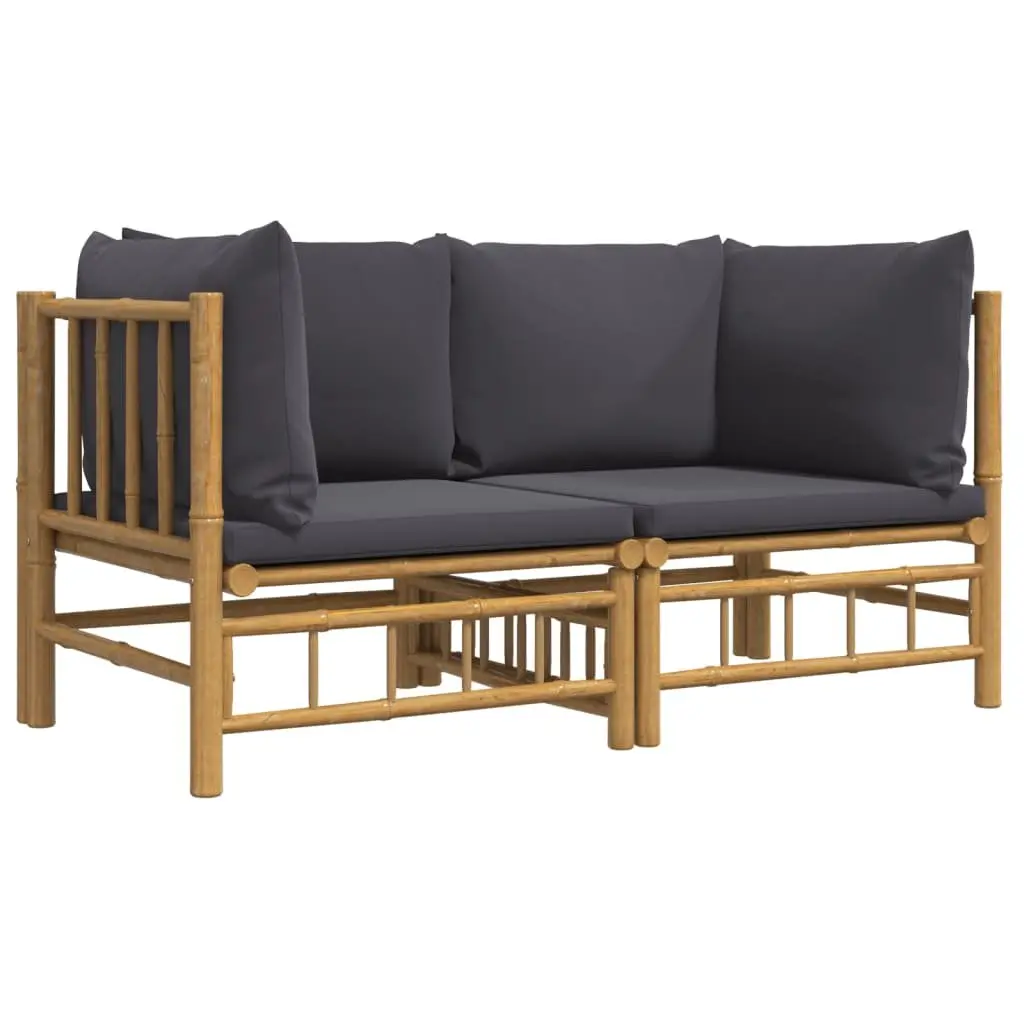 Bamboo Corner Sofa Set for Outdoor Use 2 pcs