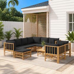 Specifications of the 10-Piece Bamboo Outdoor Lounge Set