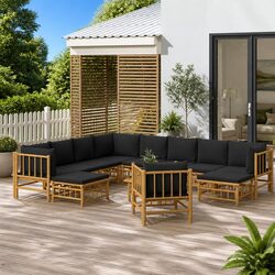12-Piece Bamboo Lounge Set - Modular Outdoor Furniture
