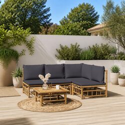 5-Piece Bamboo Lounge Set – Outdoor Furniture Specifications
