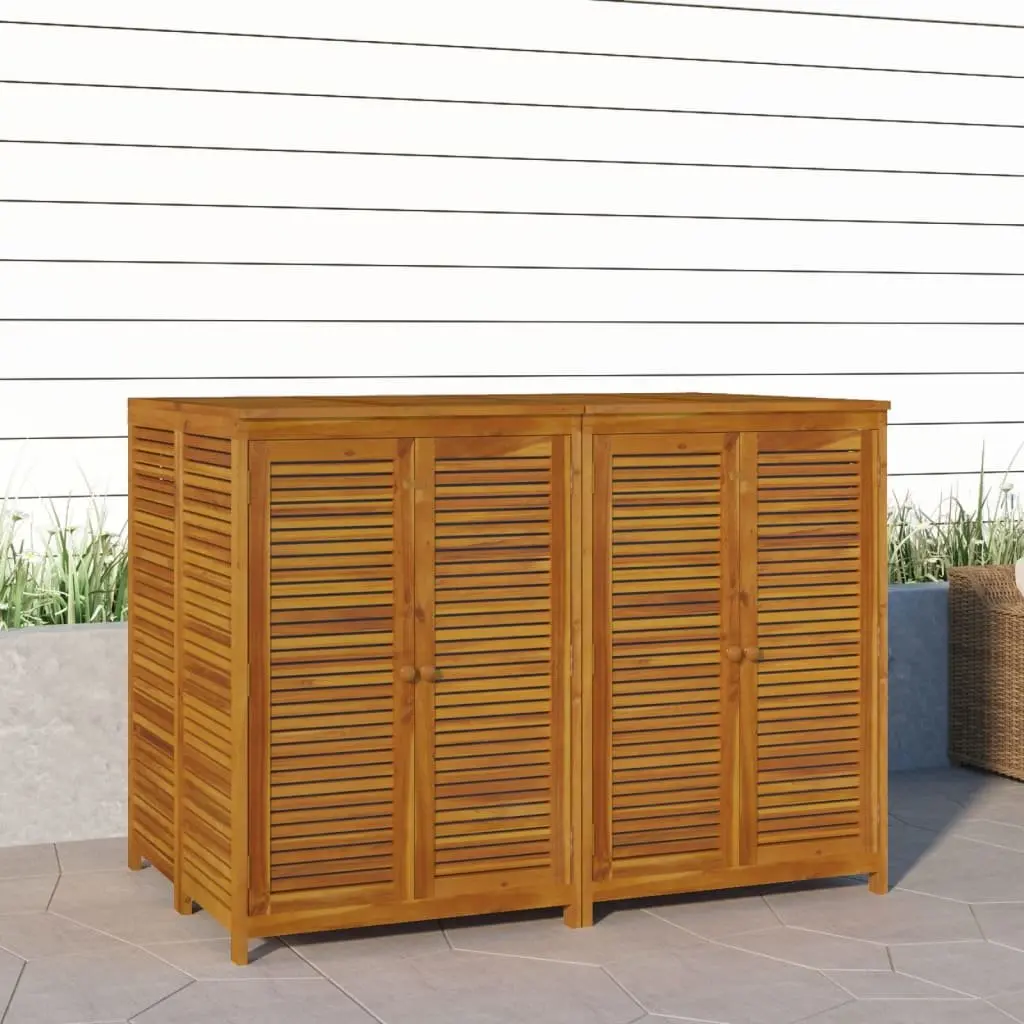Outdoor Garden Storage Box Solid Acacia Wood Brown 140x87x104 cm