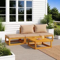 4-Piece Garden Lounge Set: Dimensions and Materials Included