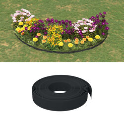 Garden Edging Borders: 3-Piece Black Set, 10m Total