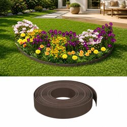 Garden Edgings 4 pcs Brown 10 m Flexible Lawn Border Landscape Edging
