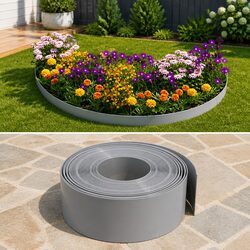Garden Edging Border Specifications: 4 pcs Grey 10 m 20 cm