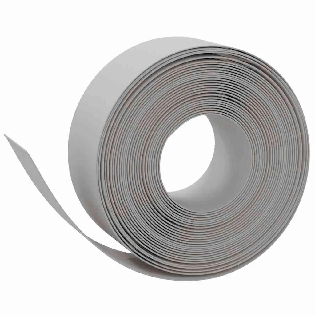 Garden Edging Border 4 pcs Grey 10 m 20 cm Flexible Lawn Lawn Edge Polyethylene