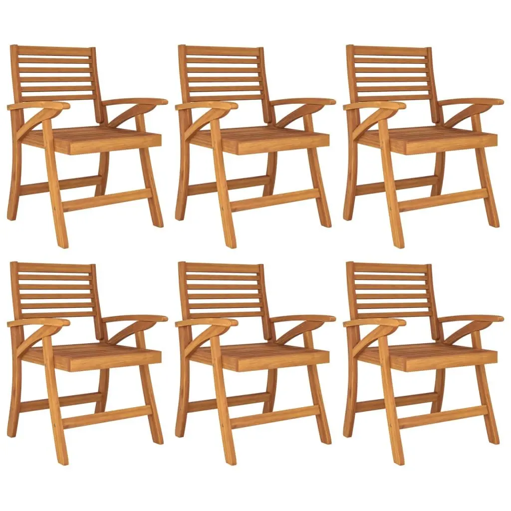 7 Piece Garden Dining Set Outdoor Use Solid Wood Acacia Brown