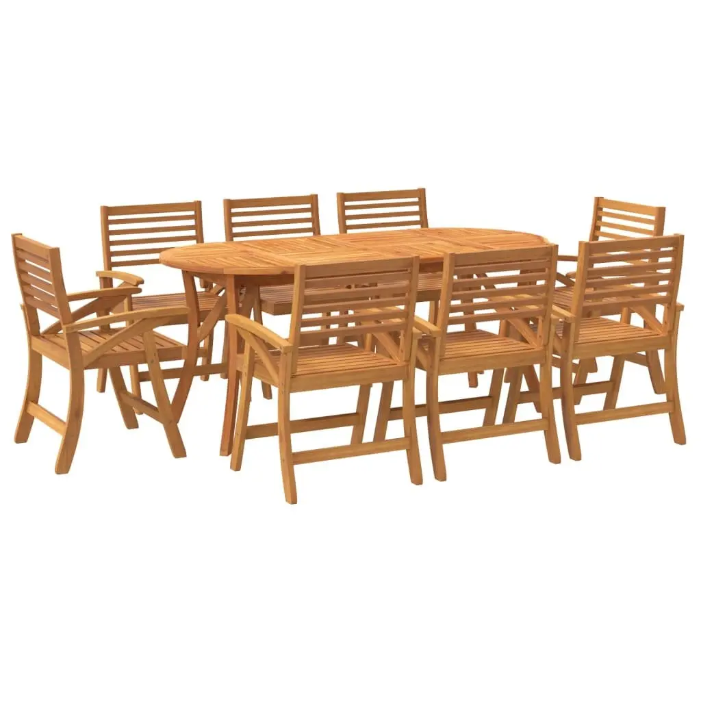 9 Piece Solid Acacia Dining Set