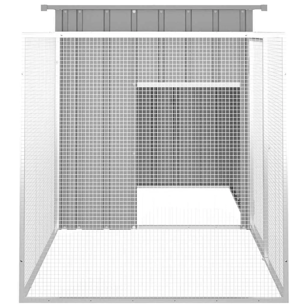 Rabbit Cage Hutch Small Animal Enclosure Grey 200 x 91 x 100 cm Galvanised Steel Mesh
