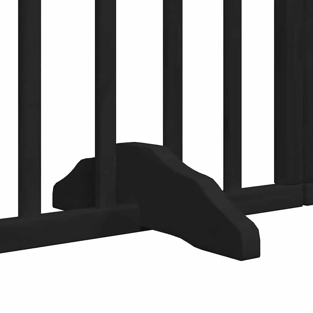 Dog Gate Foldable 9 Panels Black 450cm for Living Room Kitchen Stairs Doorways