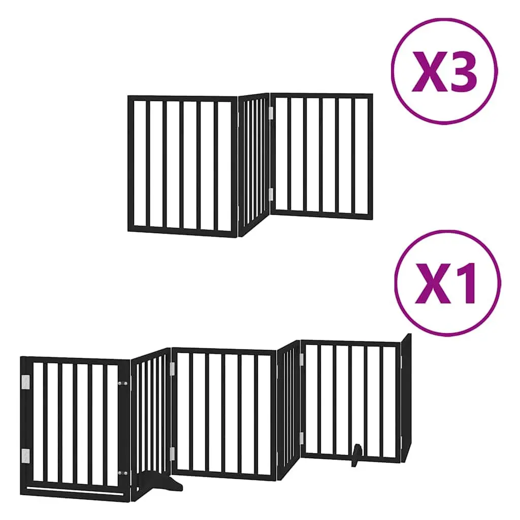 Foldable 15-Panel Dog Gate with Door