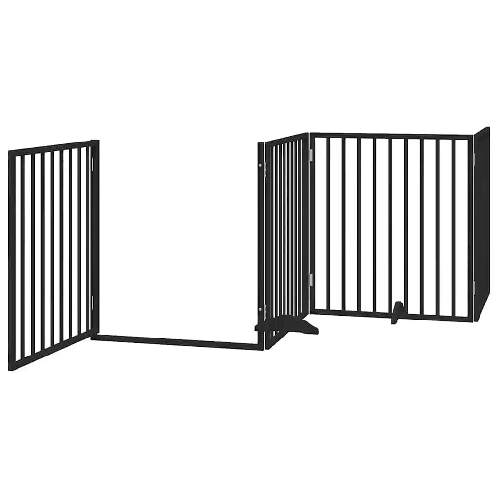 Black Foldable Dog Gate with 10 Panels