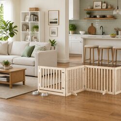 Poplar Wood Dog Gate, 960 cm, 12 Panels
