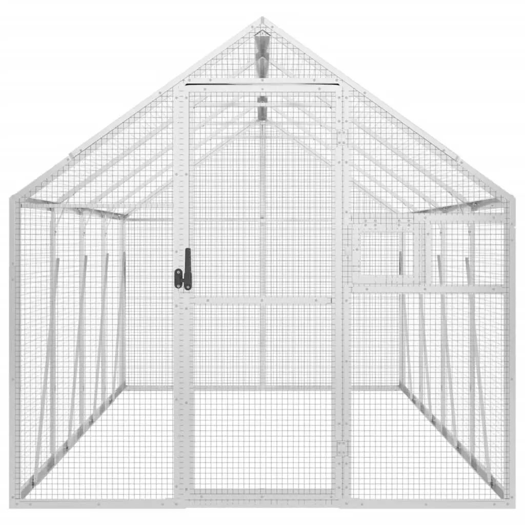 Aviary Bird Cage Outdoor Enclosure 1.79x4x1.85m Silver Mesh Wire Pet House