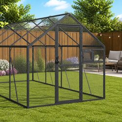 Bird Aviary Anthracite Aluminium Frame Wire Mesh Outdoor Indoor Pet Cage