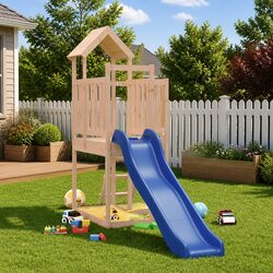 Wooden Outdoor Playset Climbing Frame Slide Sandbox Kids Garden Play Equipment